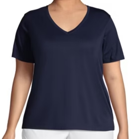 Lands' End Tops - LANDS' END Supima Cotton Navy Blue Shortsleeve Top Size 3X
